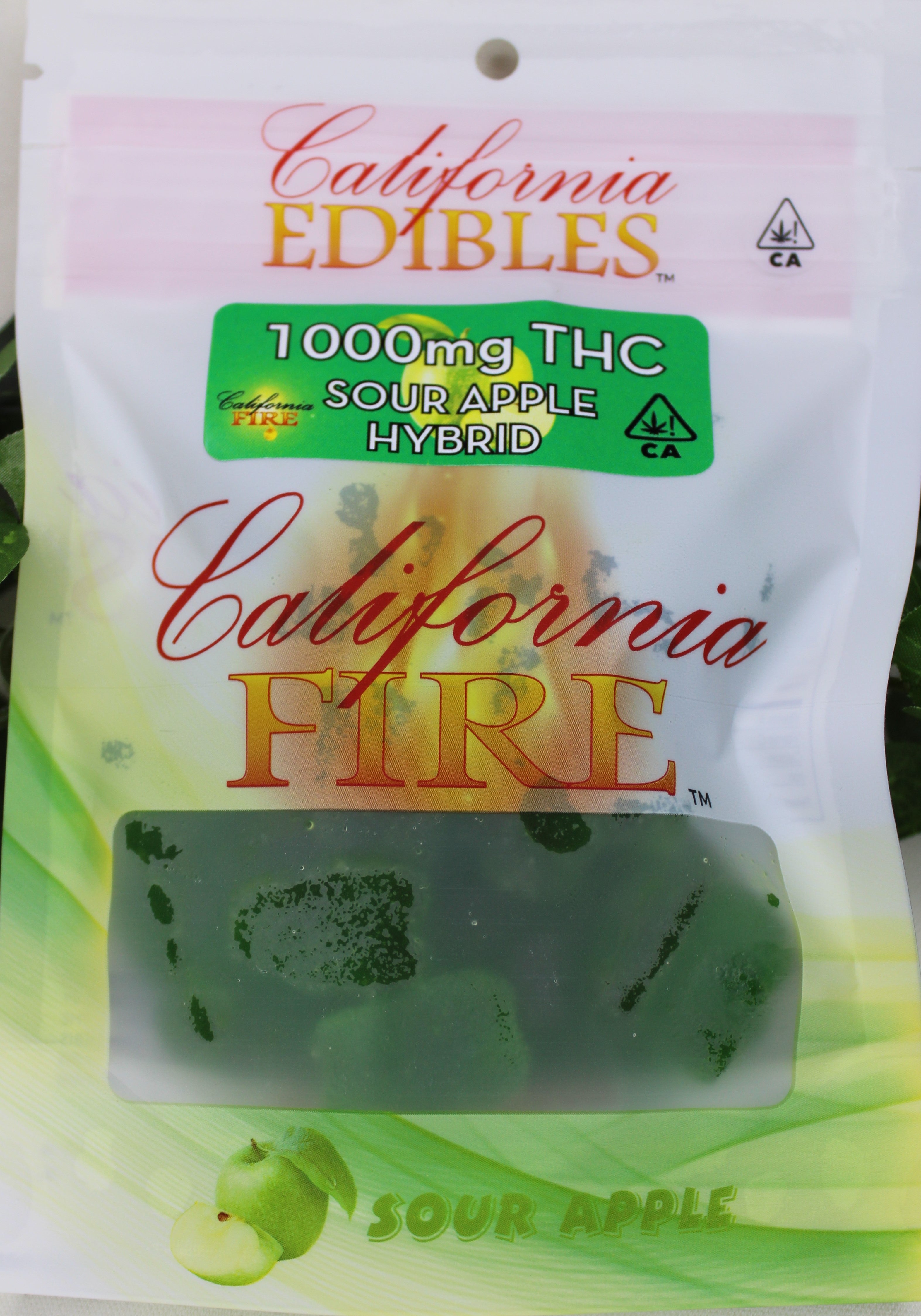 California Fire 1000mg "Sour Apple Hybrid" THC Edible