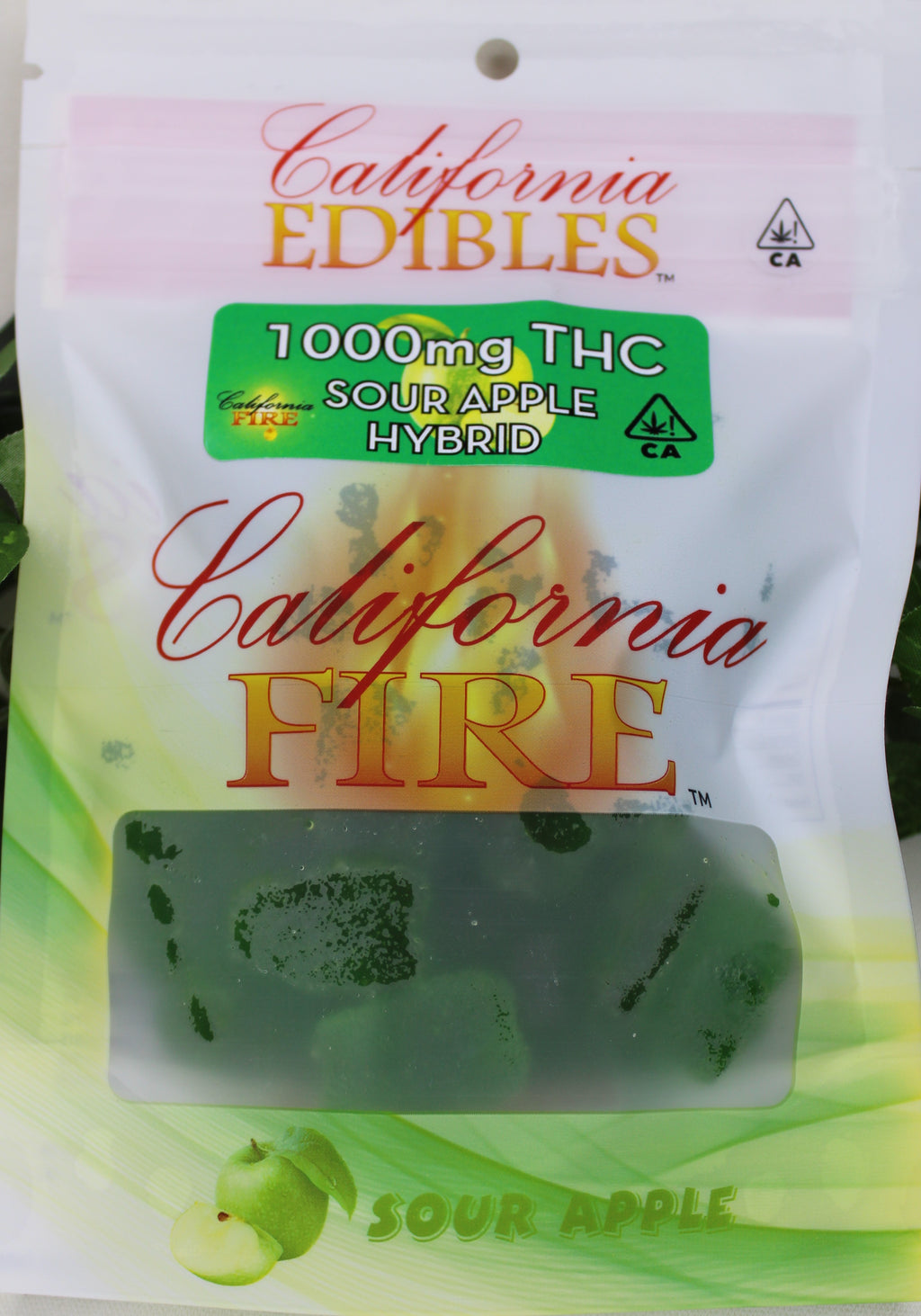 California Fire 1000mg "Sour Apple Hybrid" THC Edible