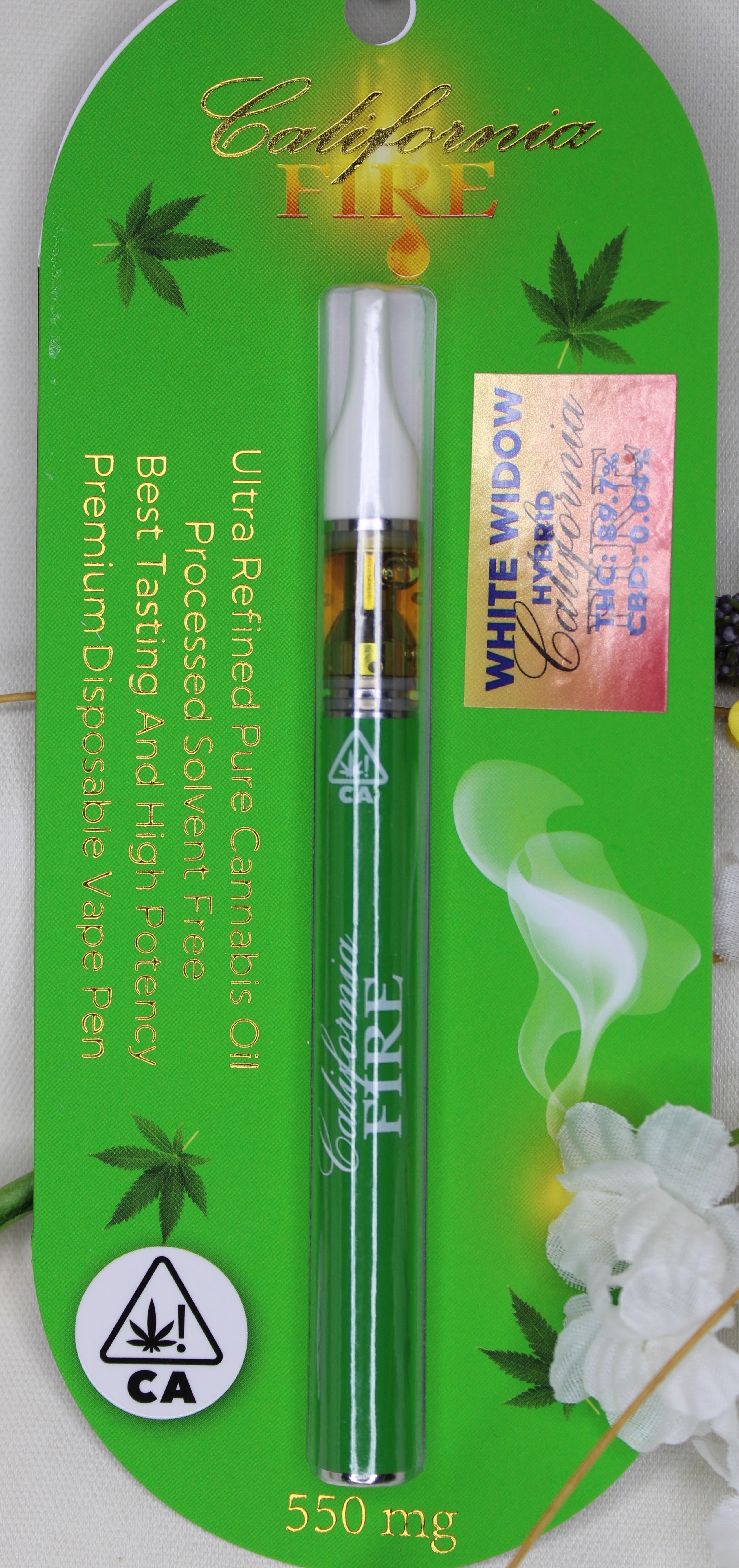 California Fire "White Widow" Disposable Cartridges (550 mg) Greenmedsupply California Fire "White Widow" Disposable Cartridges (550 mg) Greenmedsupply