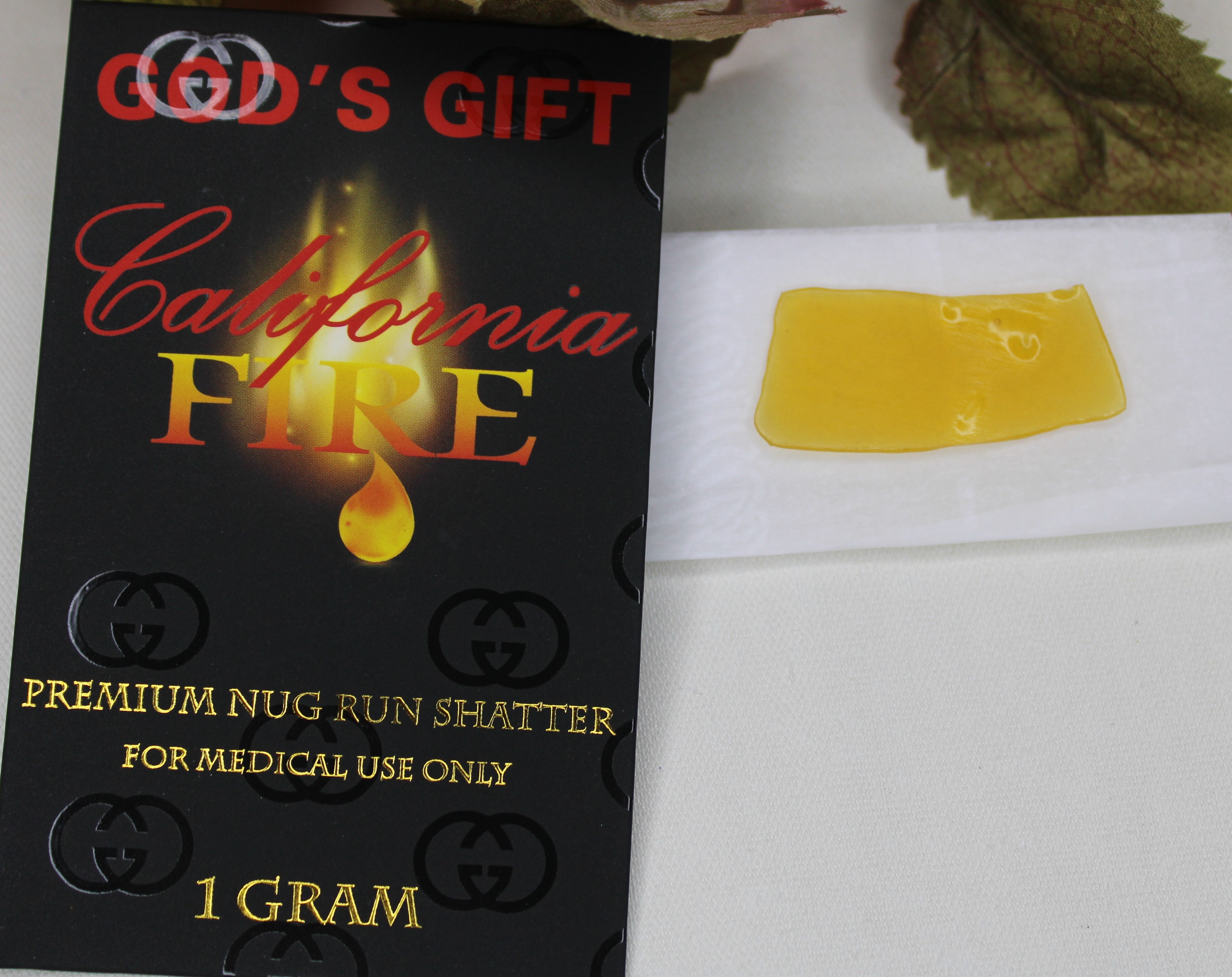 California Fire Premium Nug Run Shatter "Gods Gift" (1g)