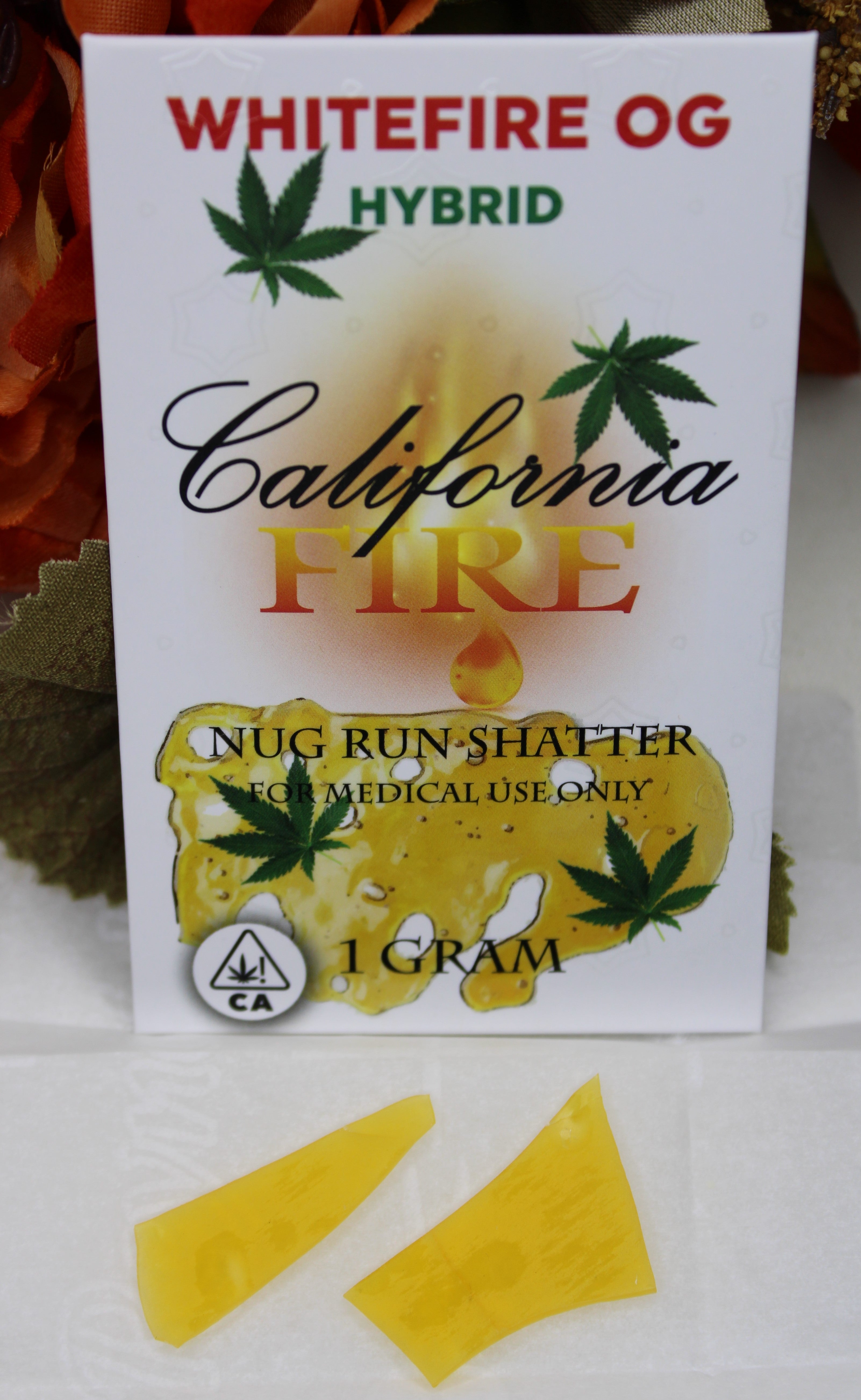California Fire Nug Run Shatter "White Fire OG" (1g)